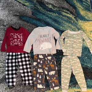 Wonder Nation Kids Pajama Set - Maroon, Gray, and Green Camo